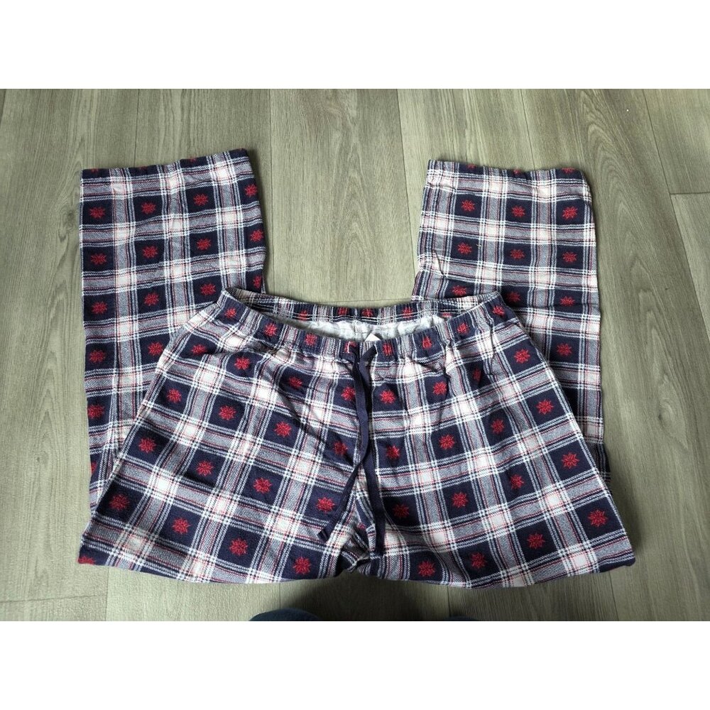 Pajamagram Plaid Flannel Pajama Pants Womens Large Snowflake Print